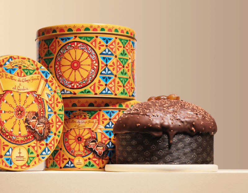Fiasconaro Dolce&Gabbana IL PANETTONE ALLE CASTAGNE GLASSATE E AL GIANDUIA 1KG
