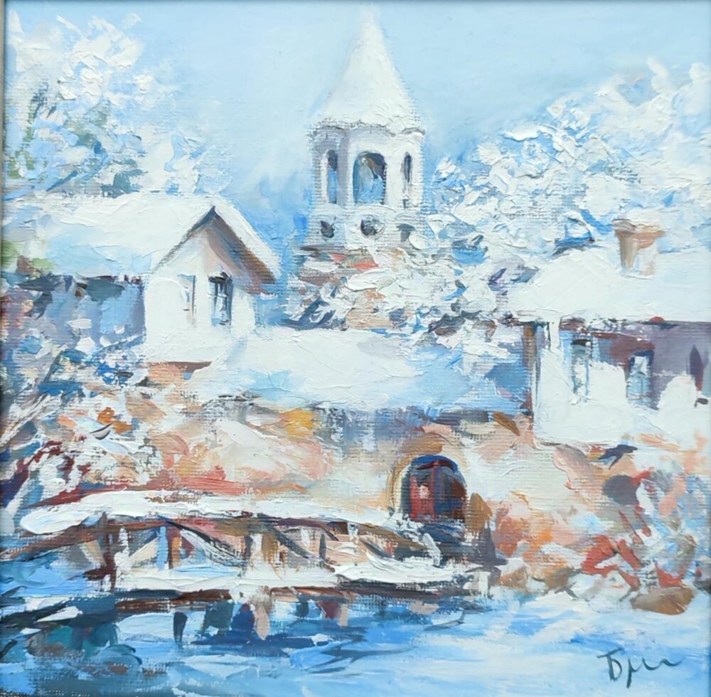 Картина-Зимeн Пейзаж-Дряновския Манастир