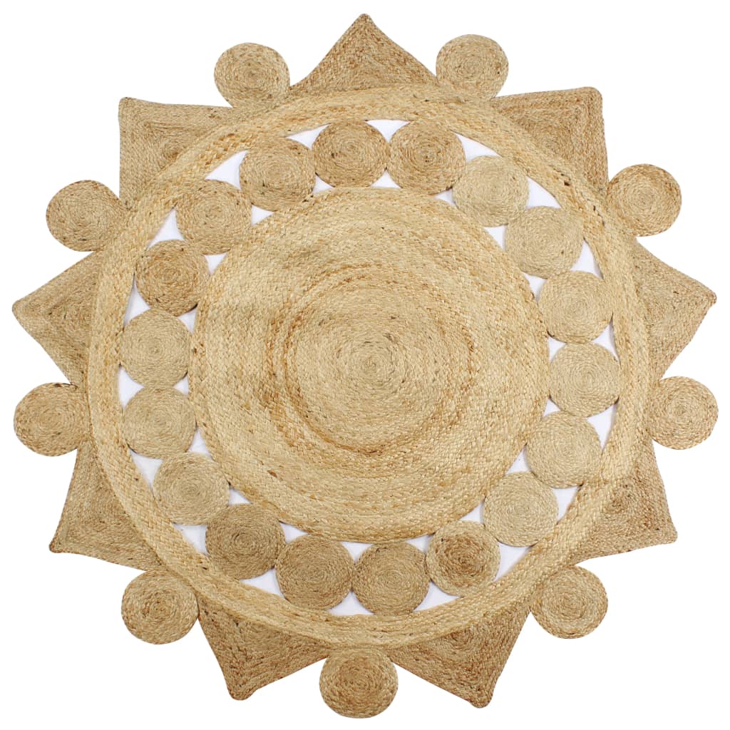 Ръчно плетен килим от юта, 90 см