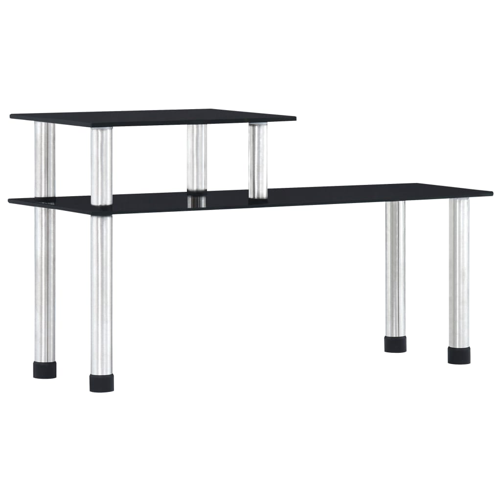 Кухненски рафт, черен, 45x16x26 см, закалено стъкло