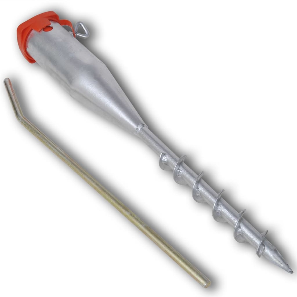 Стойка за чадър с винт 55 см поцинкована стомана