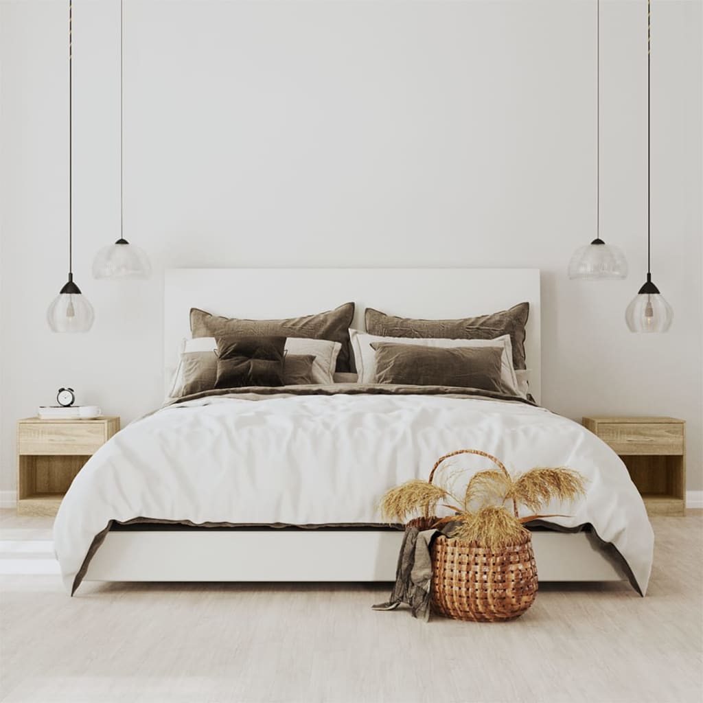 Нощно шкафче с чекмедже, 2 бр, цвят дъб