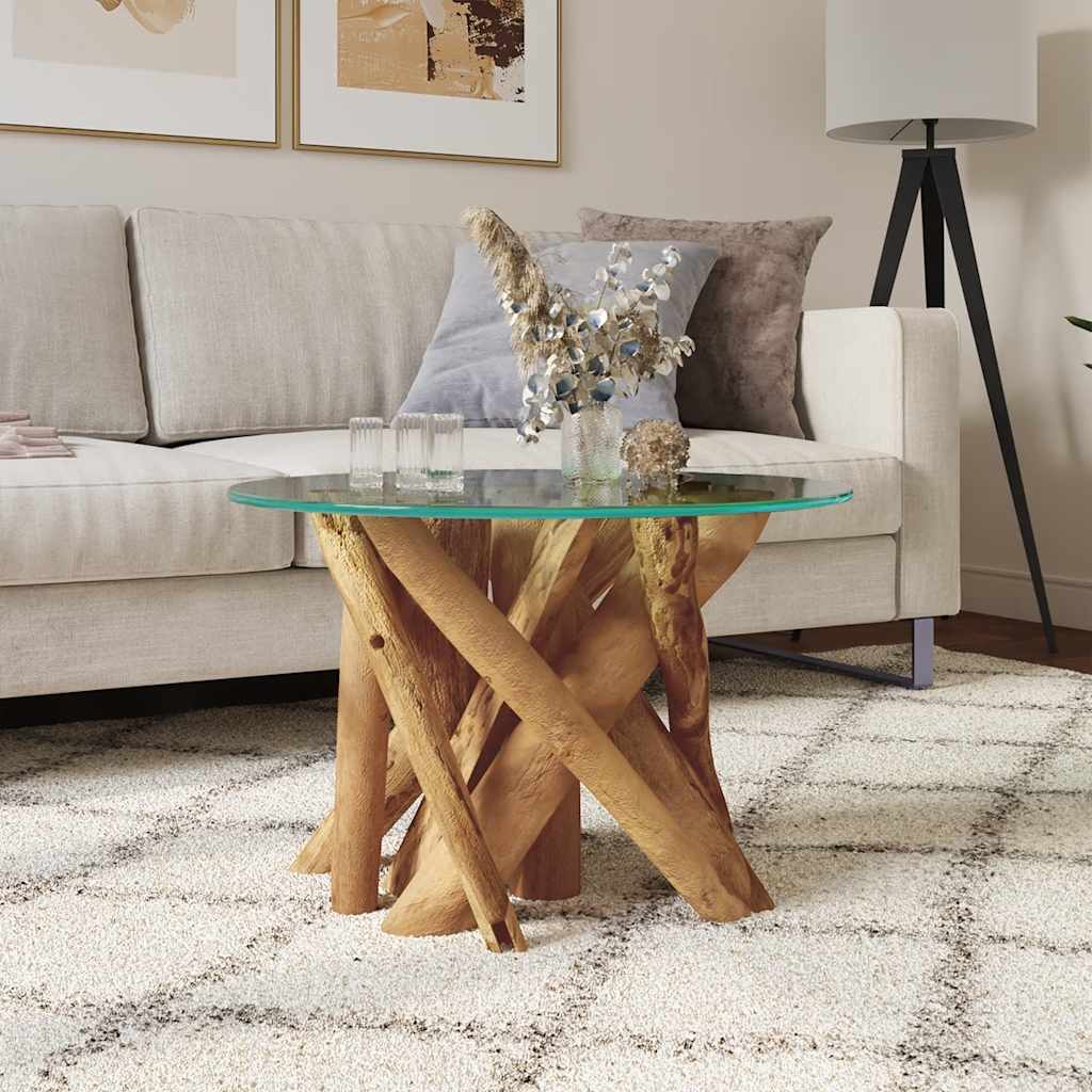 Маса за кафе, тиково дърво плавей масив, 60 см