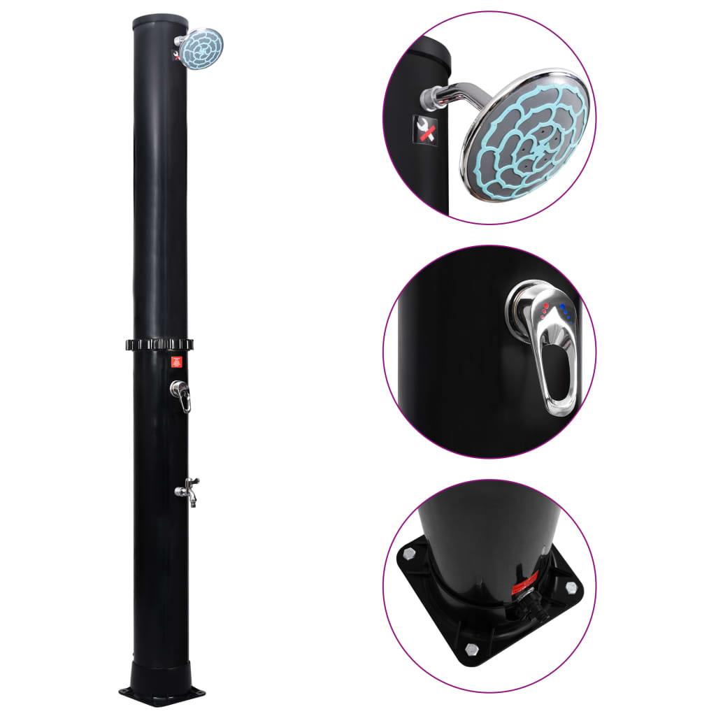 Външен соларен душ с душ слушалка и кран 40 л