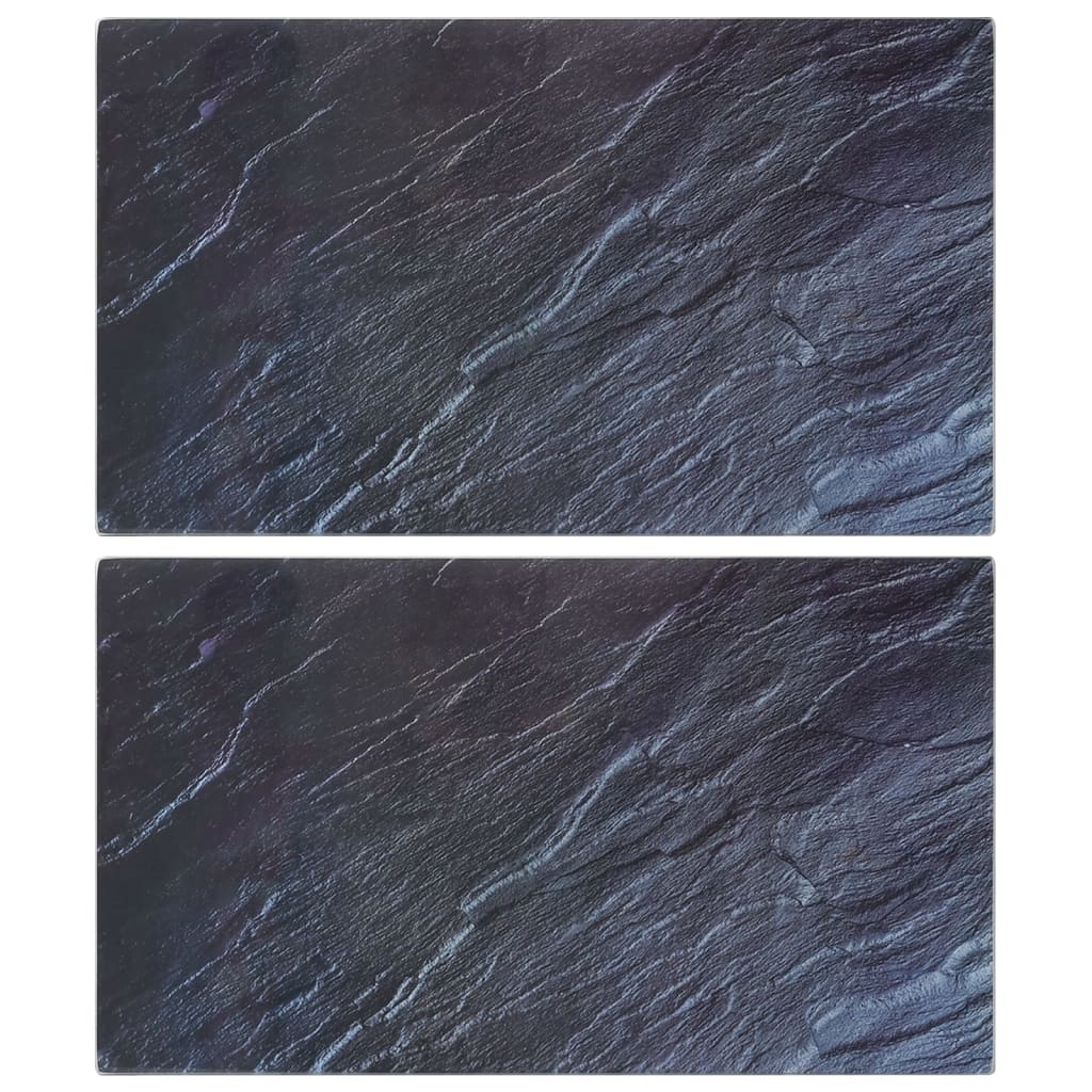 Дъски за рязане, 2 бр, с шарка естествен камък, закалено стъкло