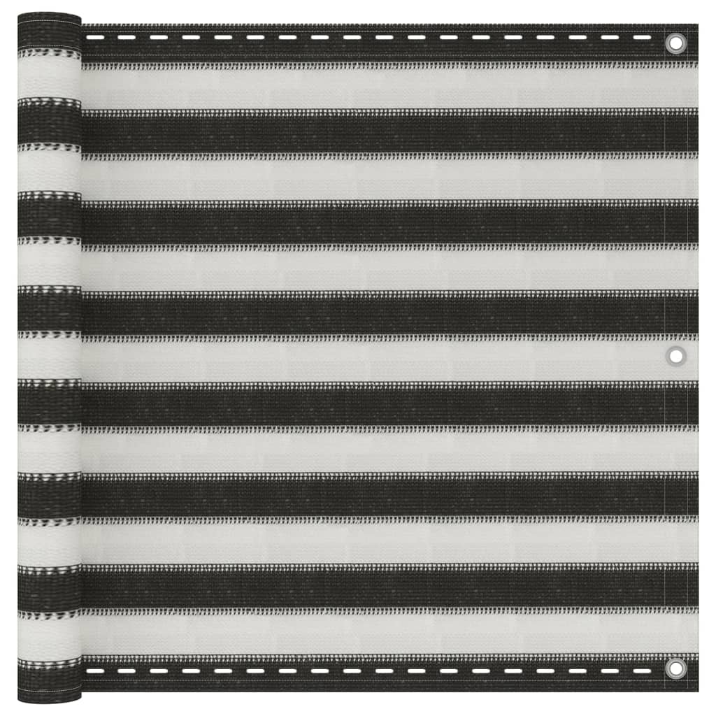 Балконски параван, HDPE, 90x500 см, антрацит и бяло