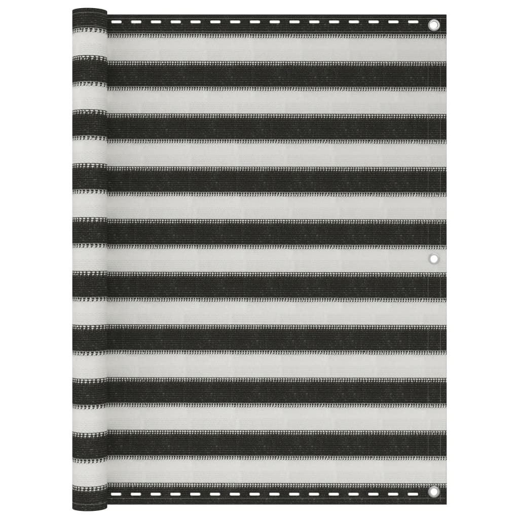 Балконски параван, HDPE, 120x600 см, антрацит и бяло