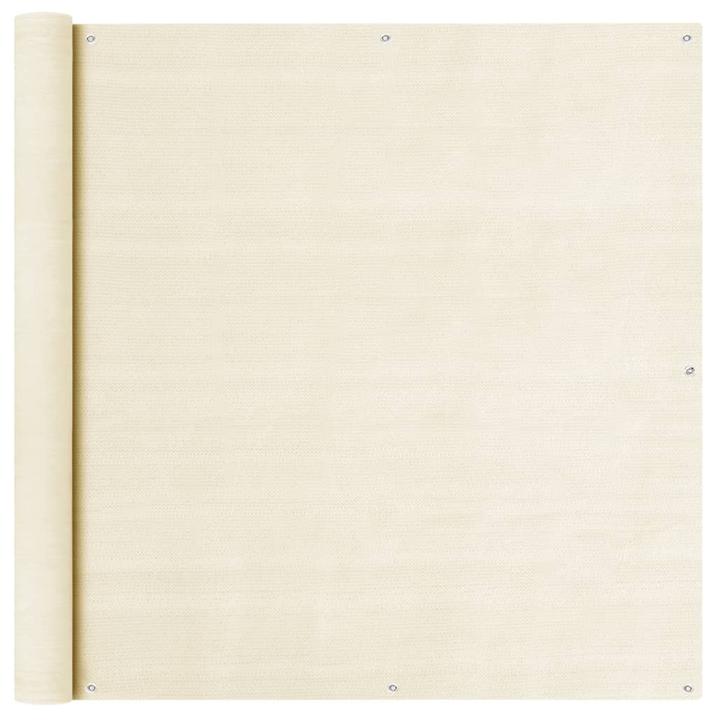 Балконски параван, кремав, 120x500 см, HDPE