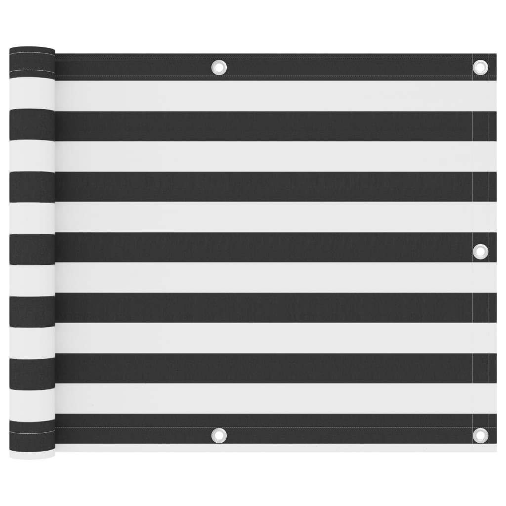 Балконски параван, антрацит и бяло, 75x400 см, оксфорд плат