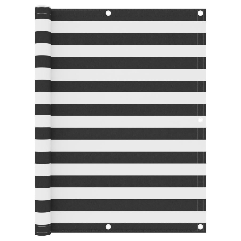 Балконски параван, антрацит и бяло, 120x400 см, оксфорд плат