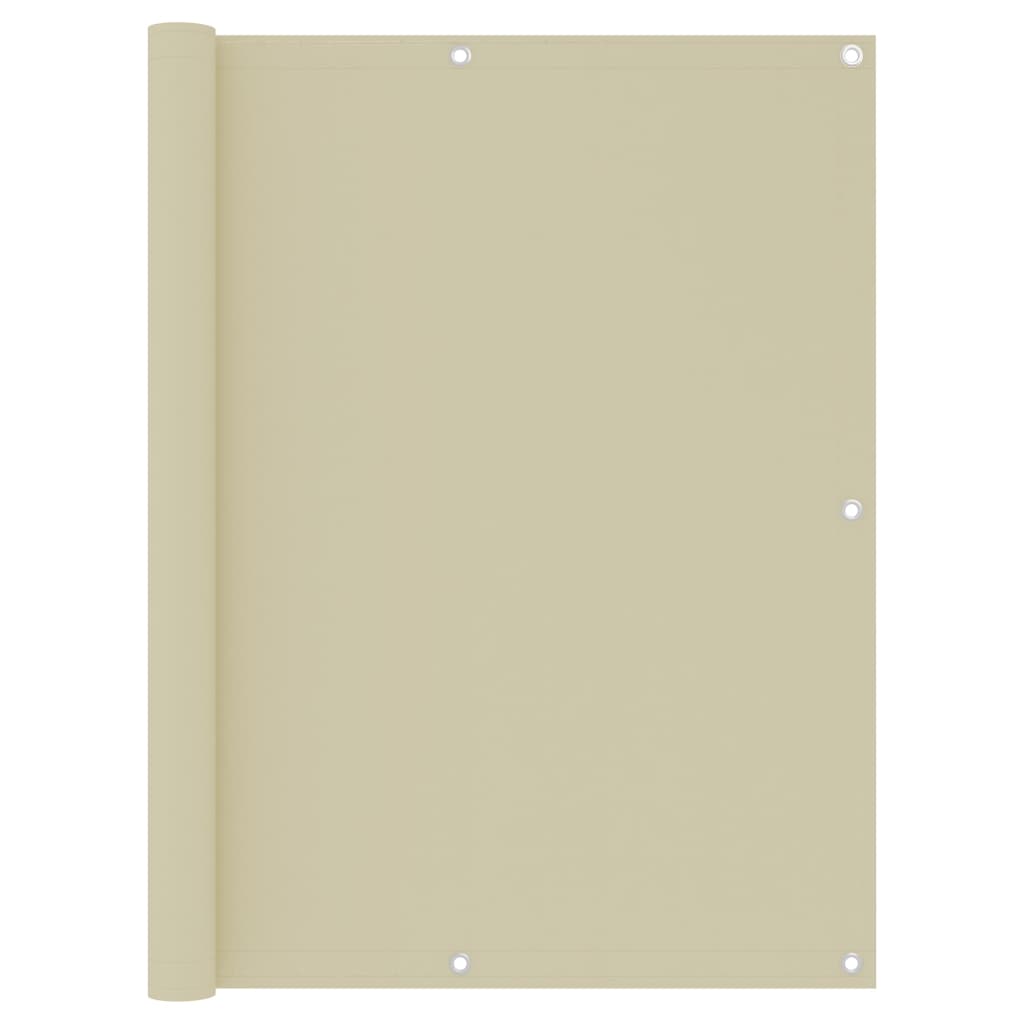 Балконски параван, кремав, 120x500 см, плат оксфорд