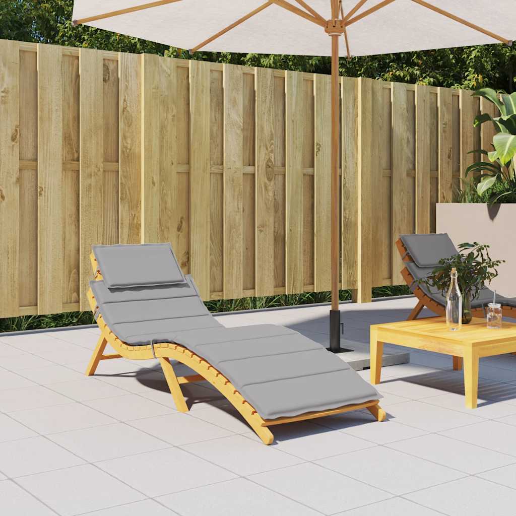 Шалте за шезлонг, сиво, 186x58x3 см, Оксфорд плат