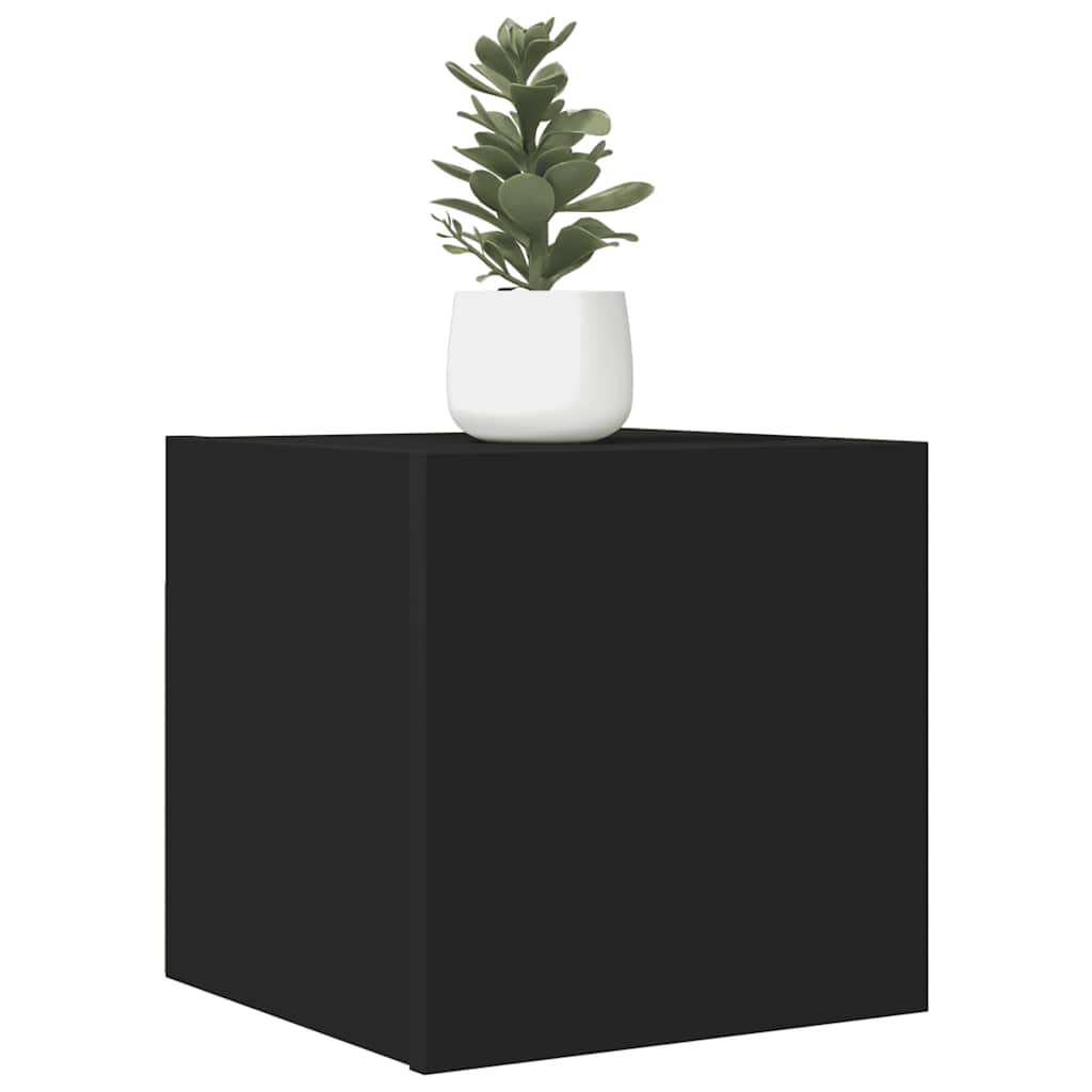 ТВ шкаф за стенен монтаж, черен, 30,5x30x30 см