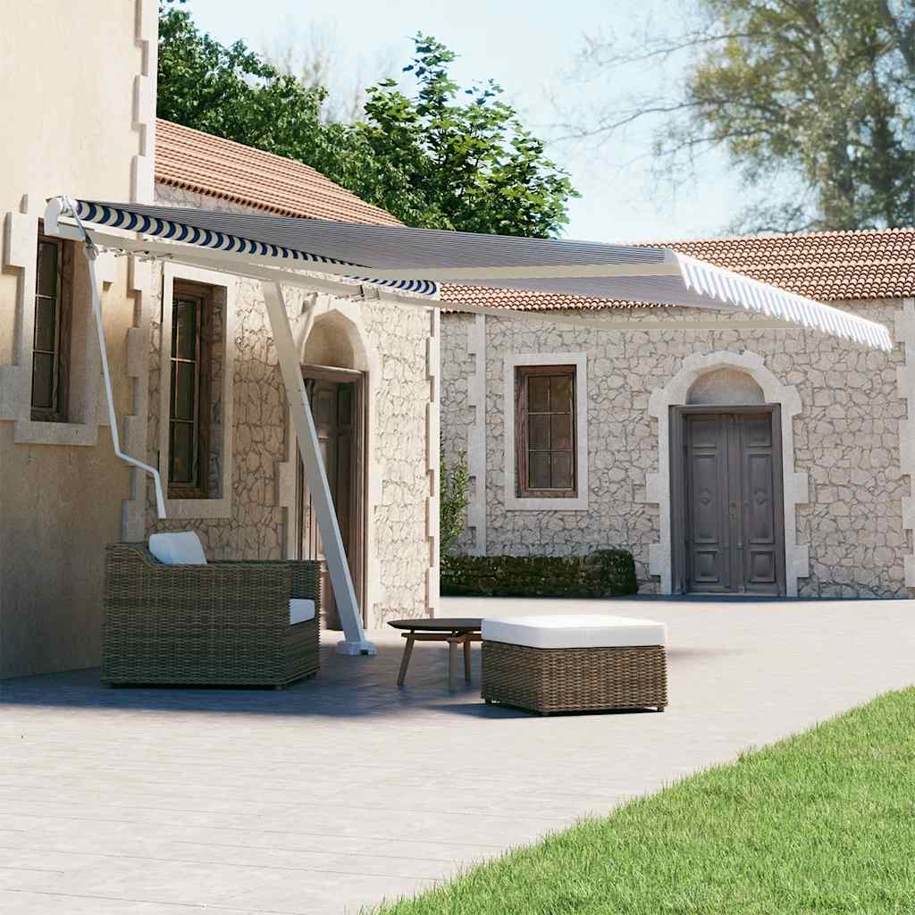 Свободностояща автоматична тента, 400x300 см, синьо/бяло