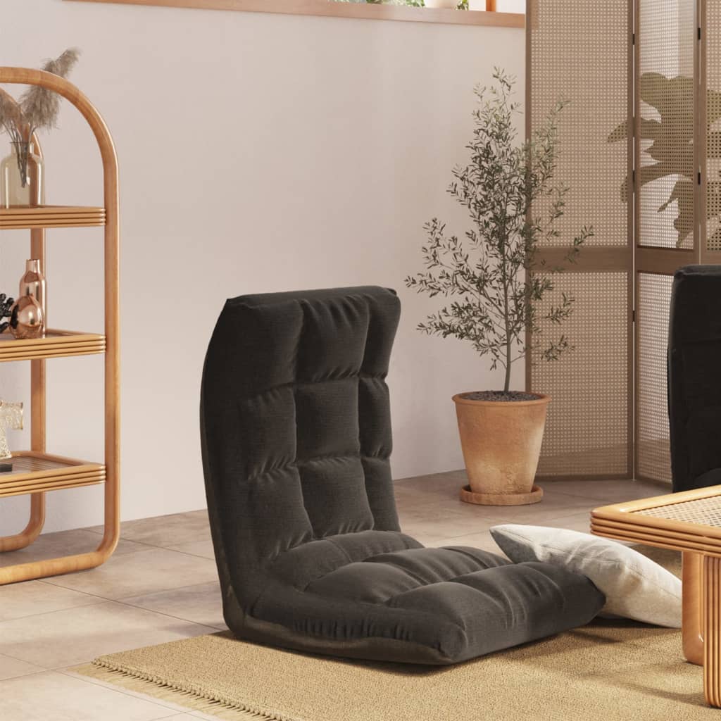 Сгъваем подов стол, черен, текстил