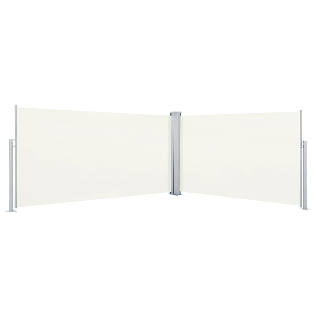 Прибираща се странична тента, кремава, 160x600 см