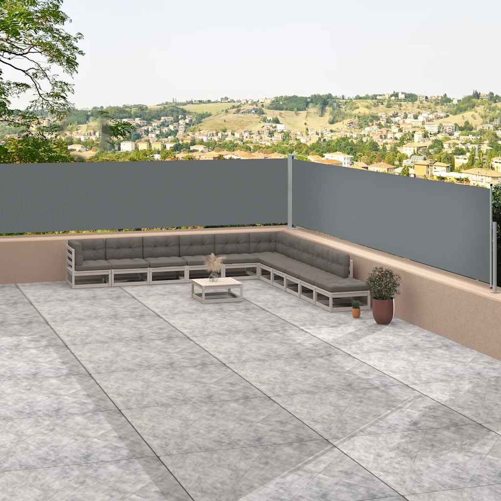 Прибираща се странична тента, антрацит, 117x1200 см