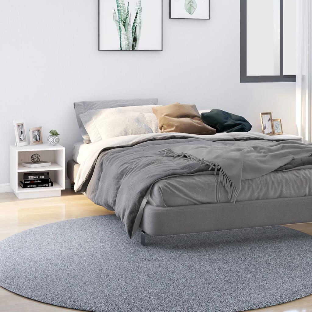 Нощни шкафчета, 2 бр, бели, 40x34x40 см, борово дърво масив