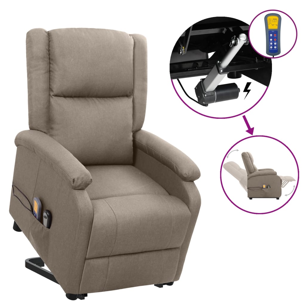 Изправящ масажен стол, таупе, текстил