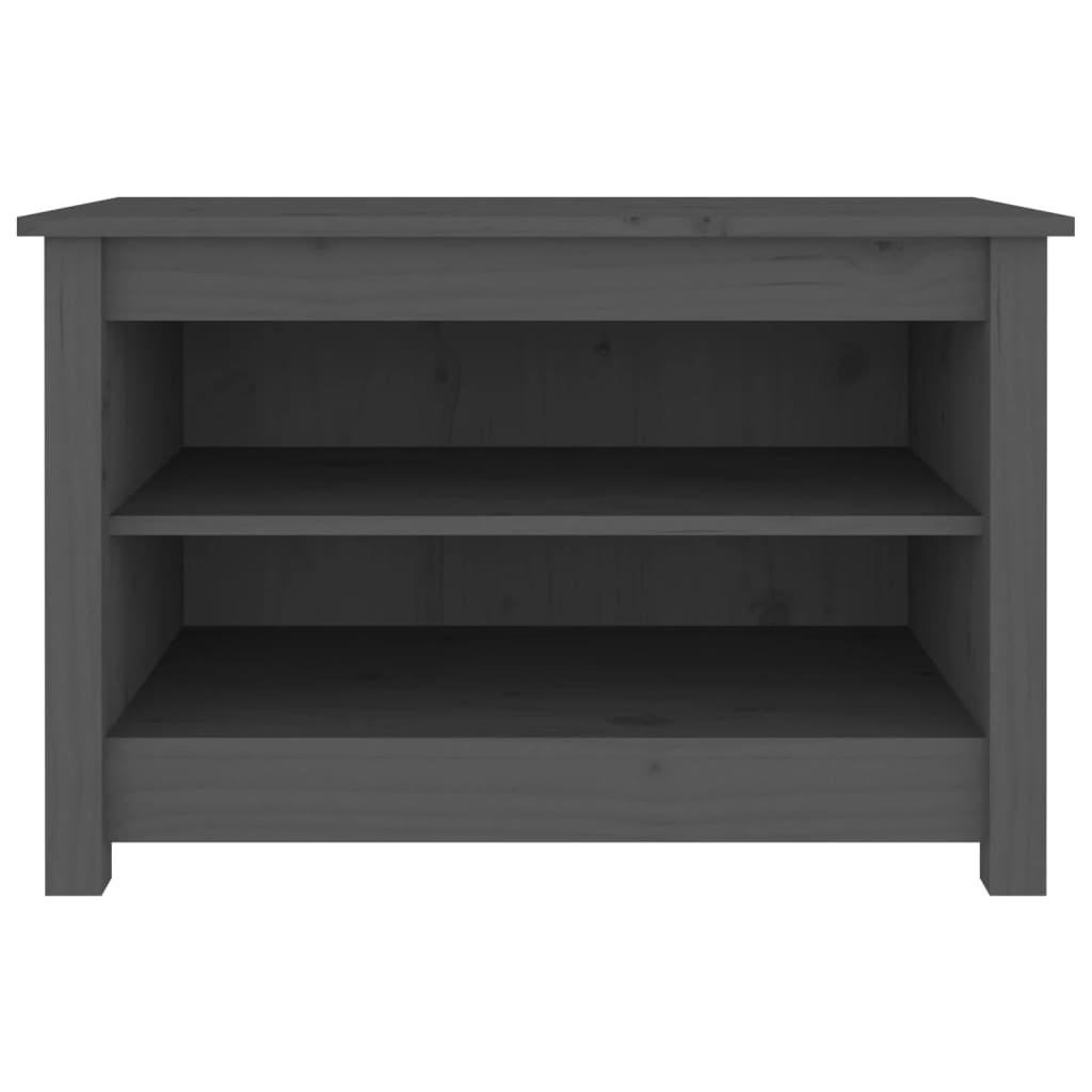 Пейка за обувки сива 70x38x45,5 см масивна борова дървесина Пейка за обувки сива 70x38x45,5 см масивна борова дървесина