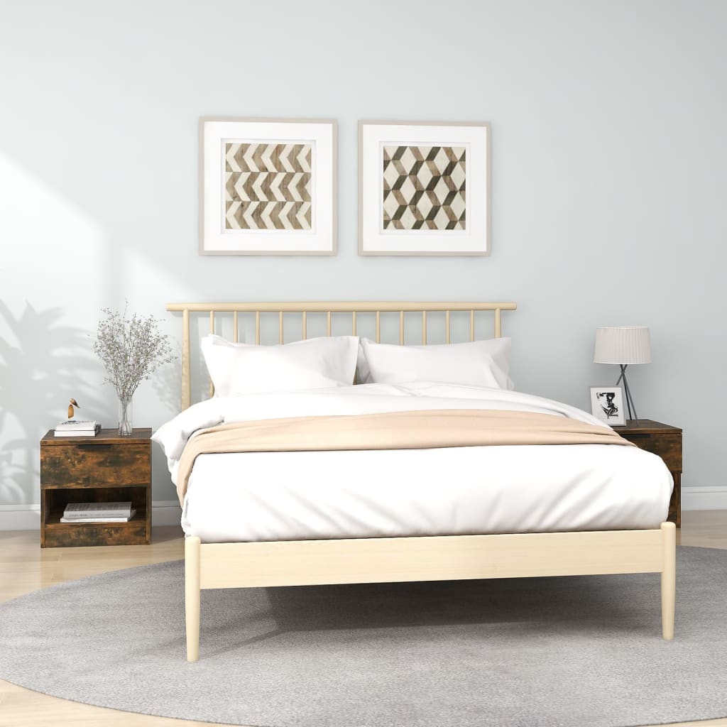 Нощни шкафчета, 2 бр, Опушен дъб, инженерно дърво