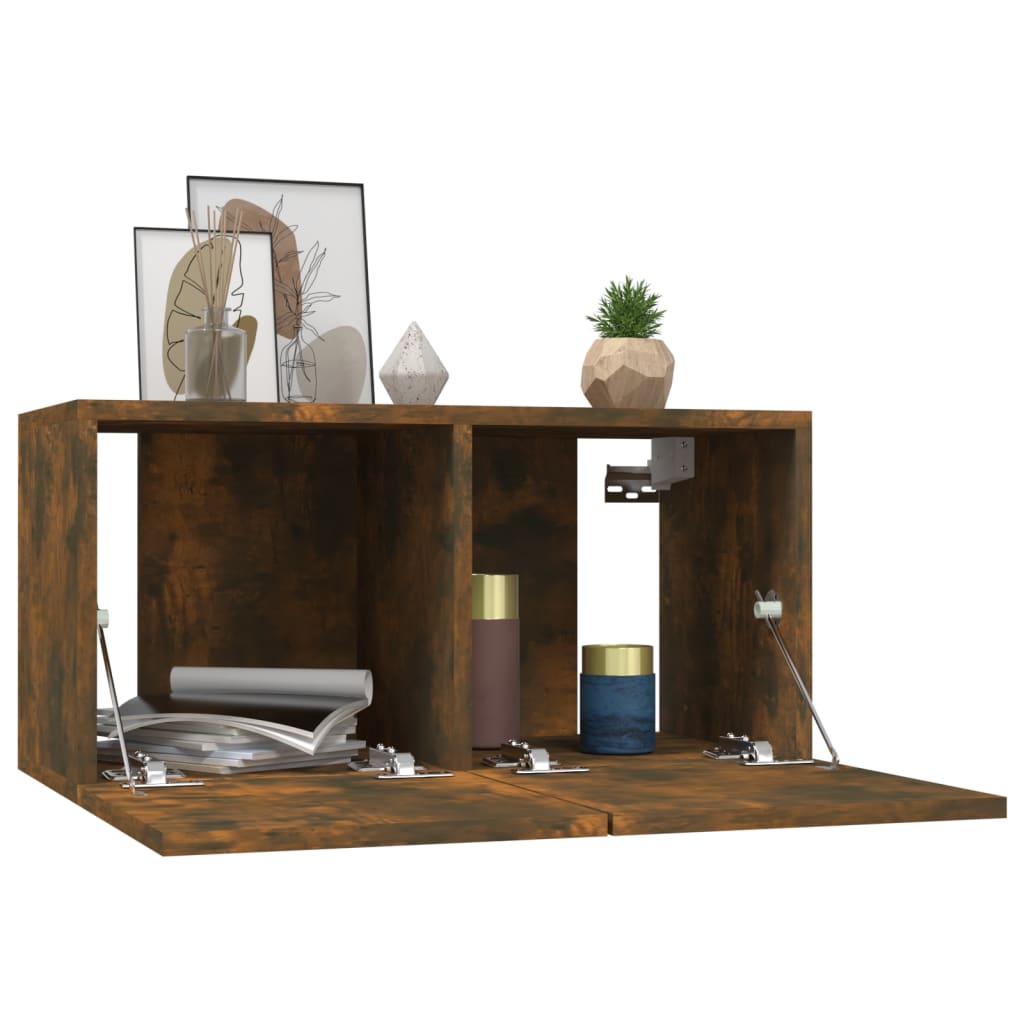 Висящ ТВ шкаф, опушен дъб, 60x30x30 см, инженерно дърво Висящ ТВ шкаф, опушен дъб, 60x30x30 см, инженерно дърво