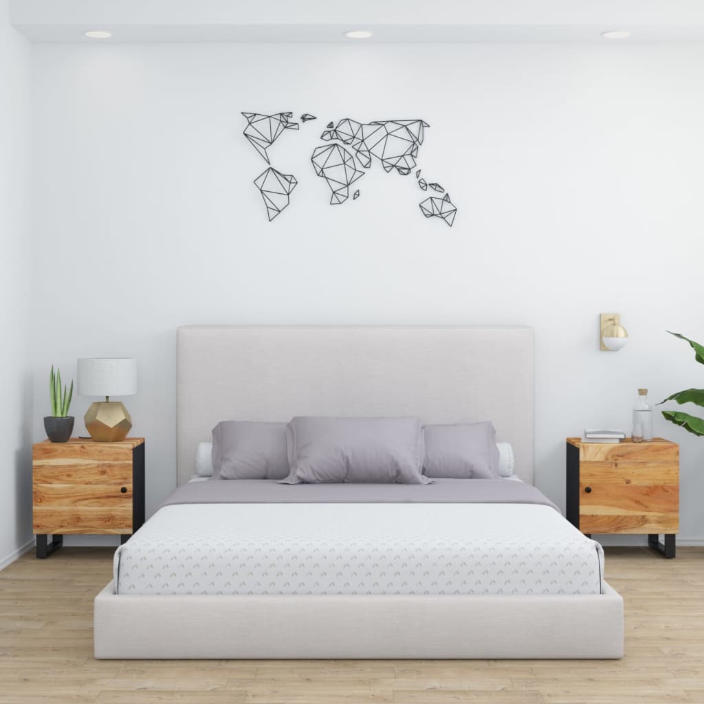 Нощни шкафчета, 2 бр, 40x33x46 см, акация масив