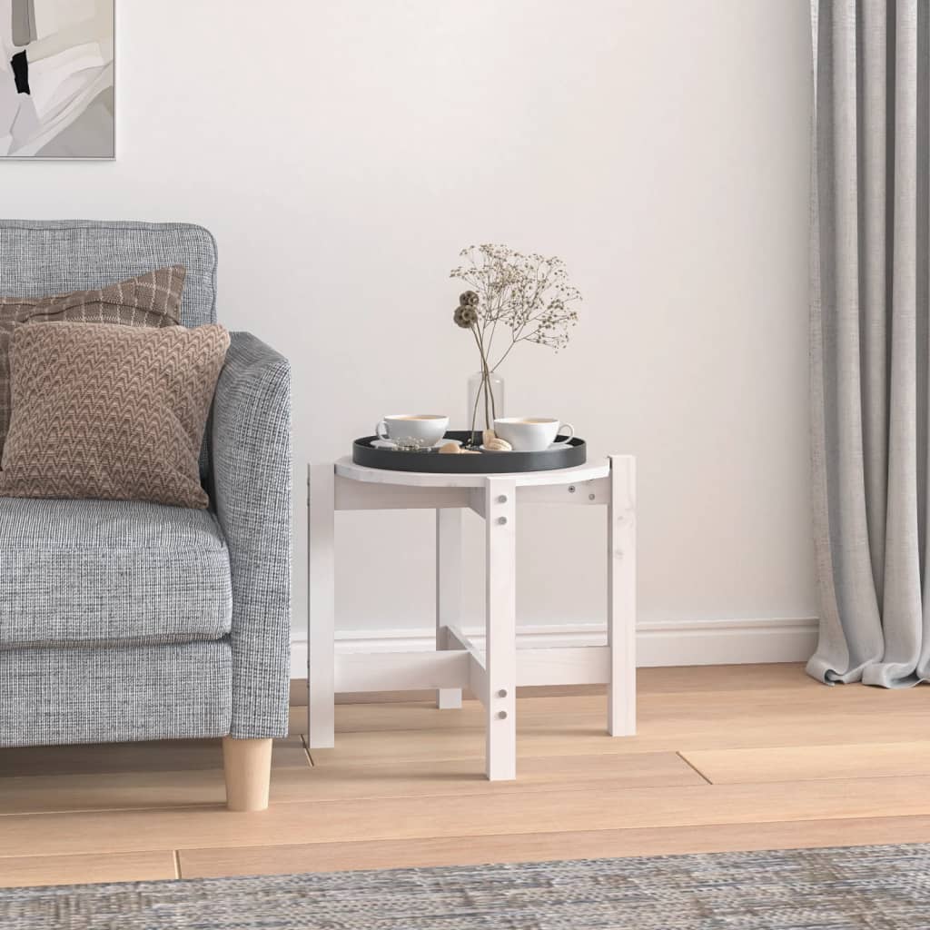 Кафе маса, бяла, ? 52,5x45 см, борово дърво масив