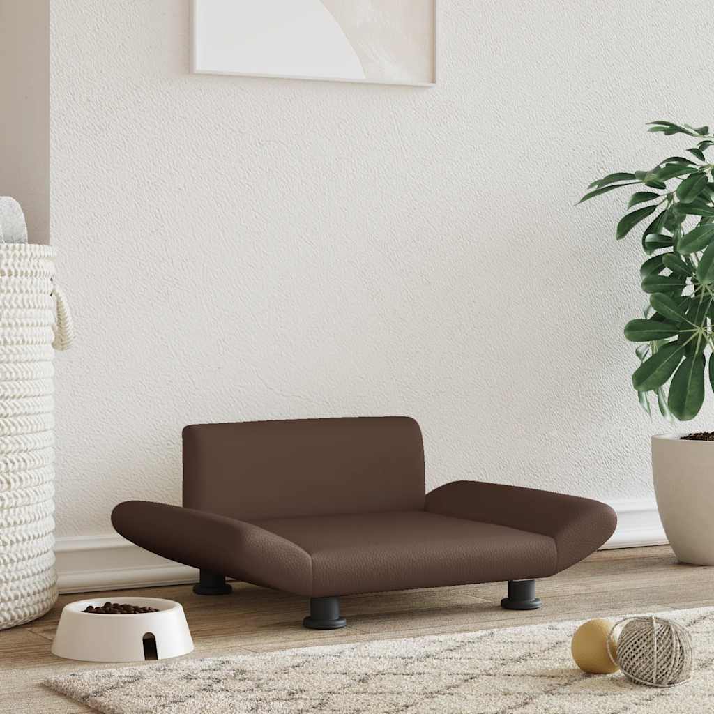 Кучешко легло, кафяво, 70x45x28 см, изкуствена кожа