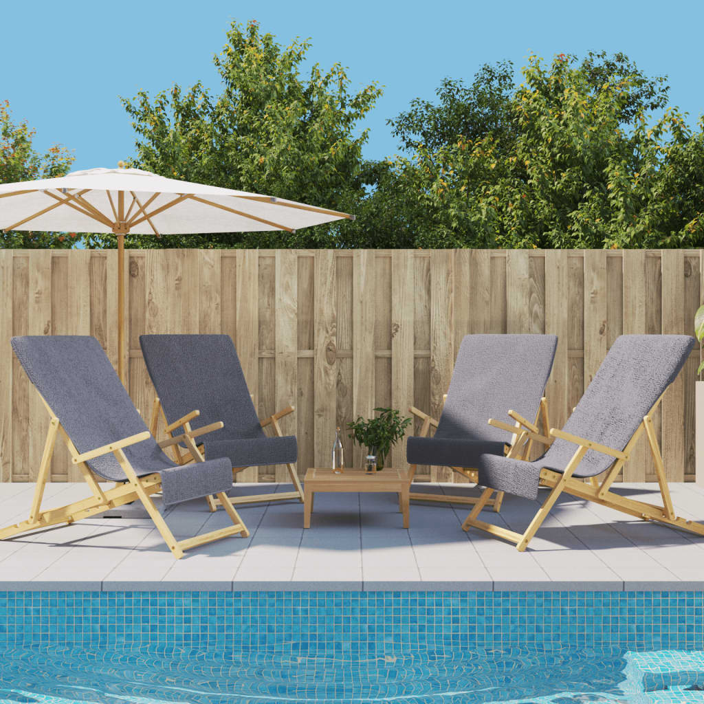 Плажни кърпи 4 бр антрацит 60x135 см текстил 400 GSM