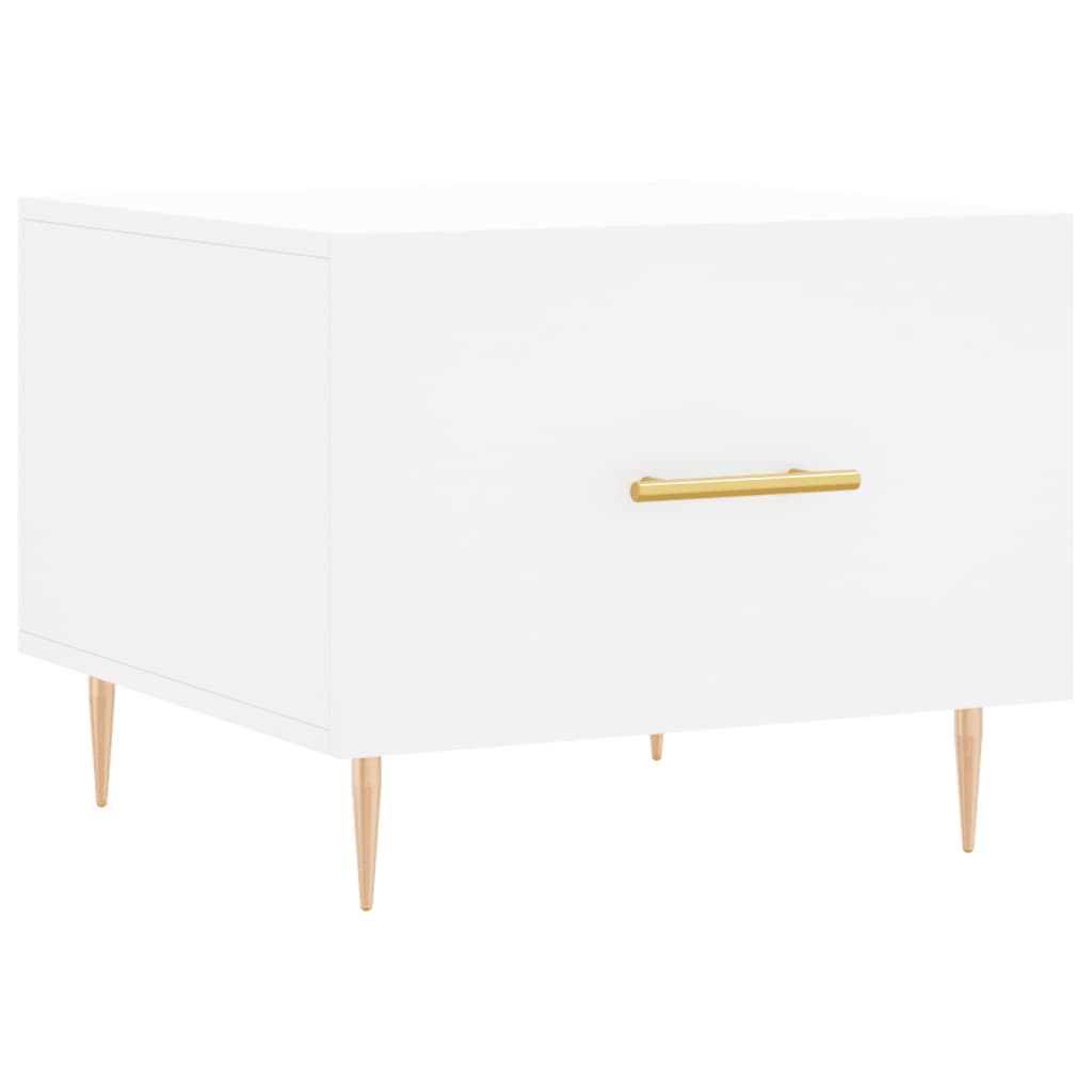 Кафе маса, бяла, 50x50x40 см, инженерно дърво Кафе маса, бяла, 50x50x40 см, инженерно дърво