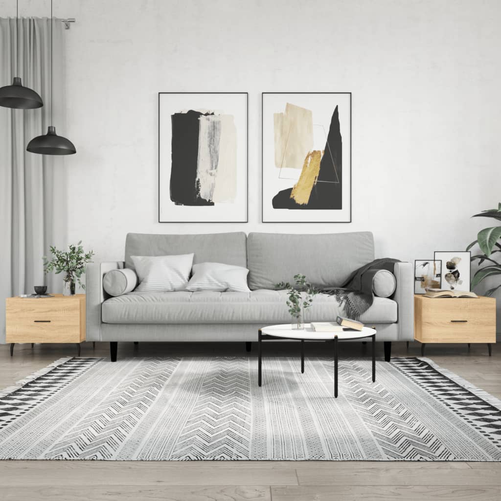 Кафе маси, 2 бр, дъб сонома, 50x50x40 см, инженерно дърво