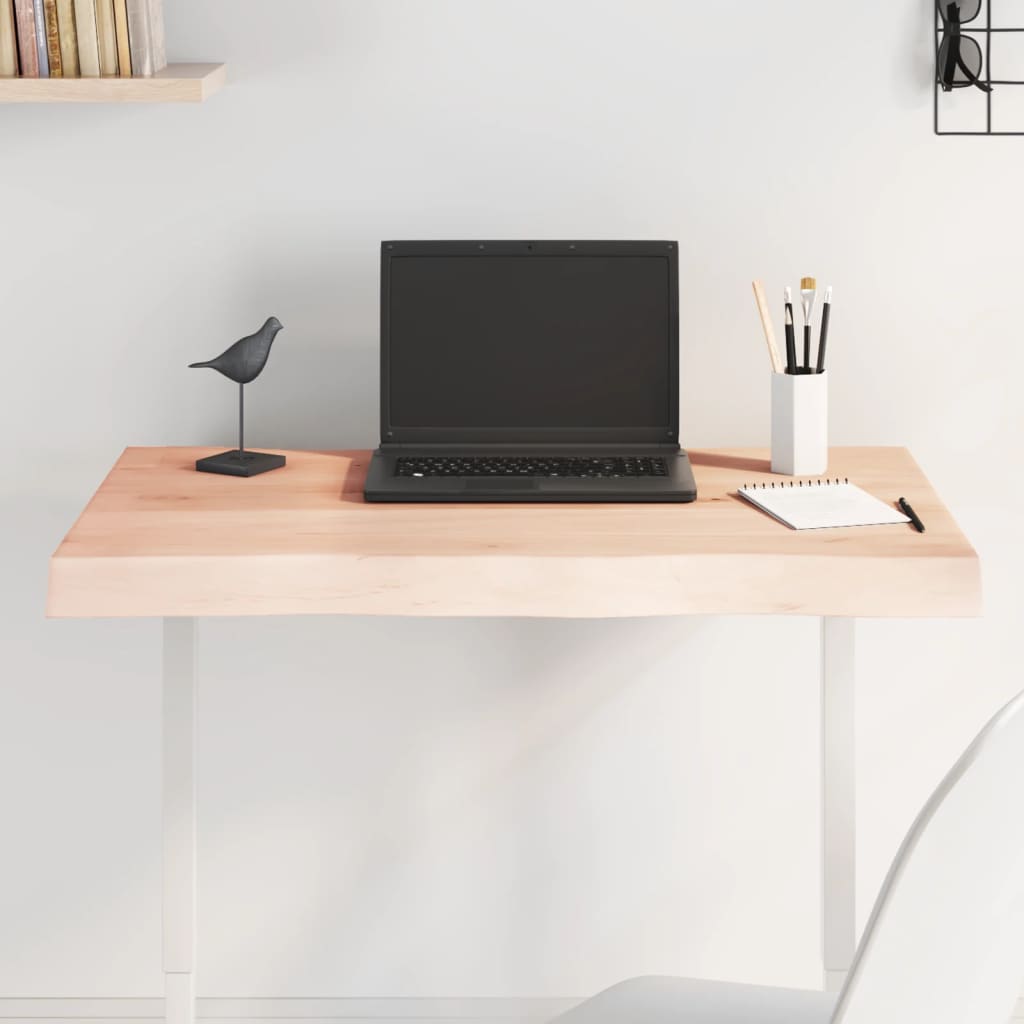 Плот за маса 80x50x(2-6) см необработено масивно дърво жив ръб