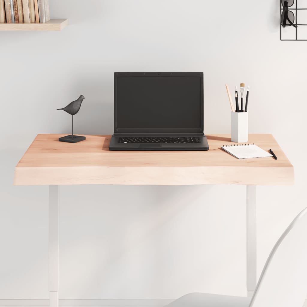 Плот за маса 80x60x(2-6) см необработено масивно дърво жив ръб