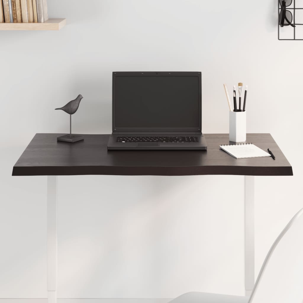 Плот за маса тъмнокафяв 80x40x2 см обработен масивен дъб