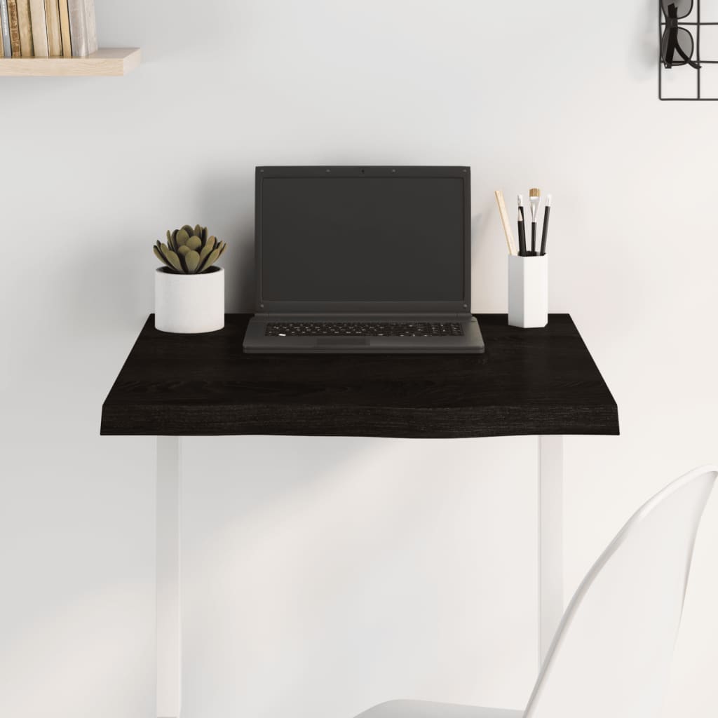 Плот за маса тъмнокафяв 60x60x(2-4) см обработен масивен дъб