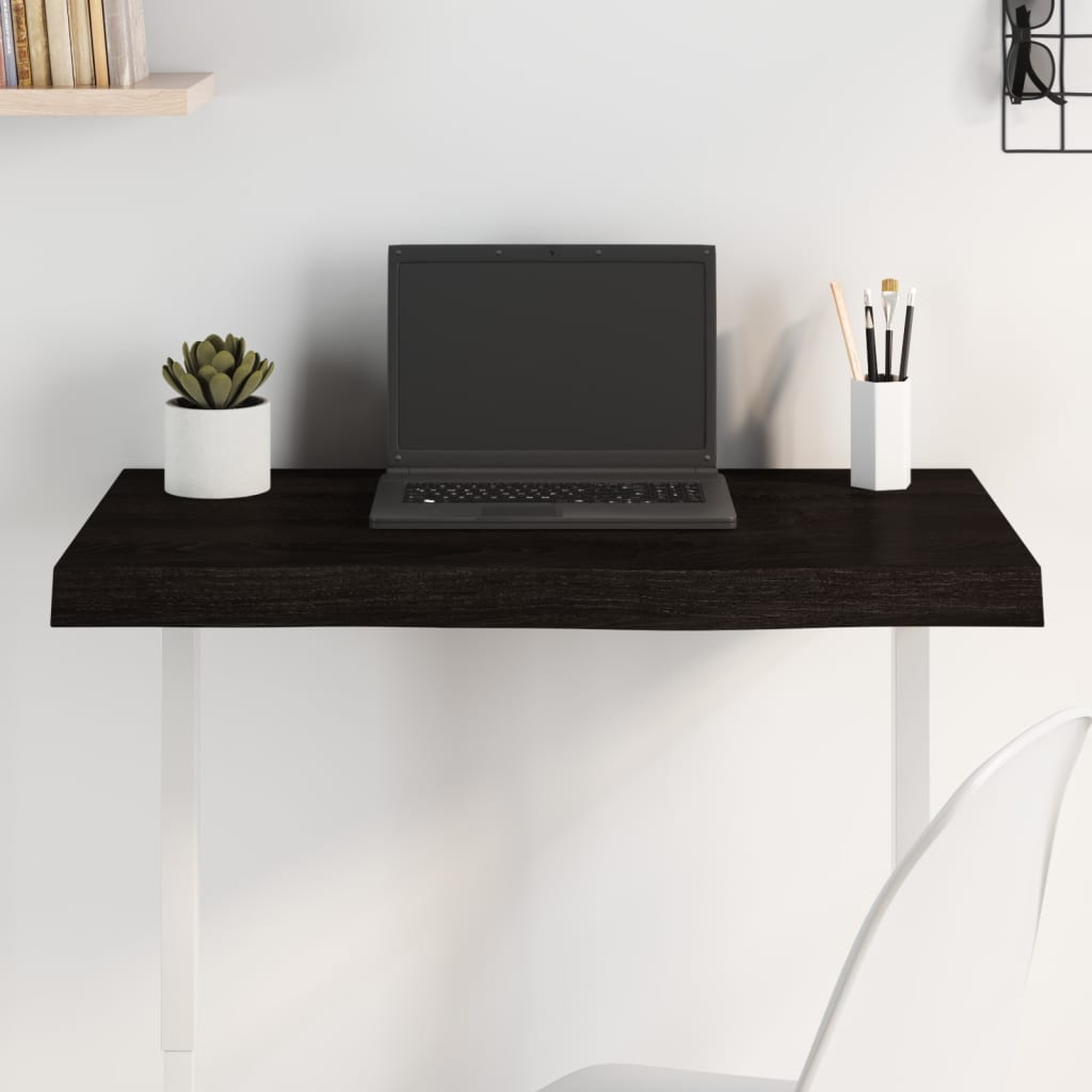 Плот за маса тъмнокафяв 80x50x(2-6) см обработен масивен дъб