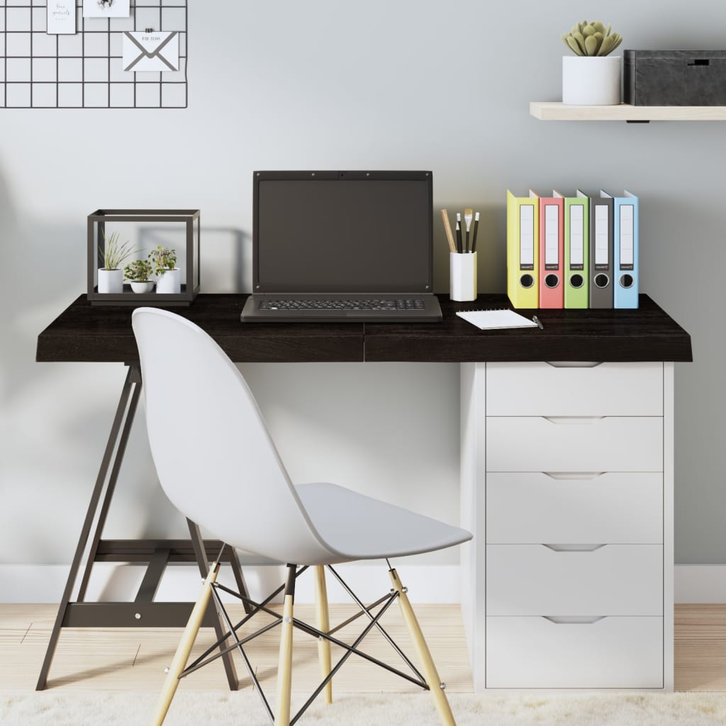 Плот за маса тъмнокафяв 120x50x(2-6) см обработен масивен дъб