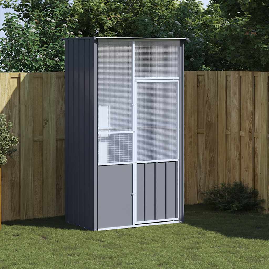 Клетка за птици антрацит 115x78x200 см поцинкована стомана