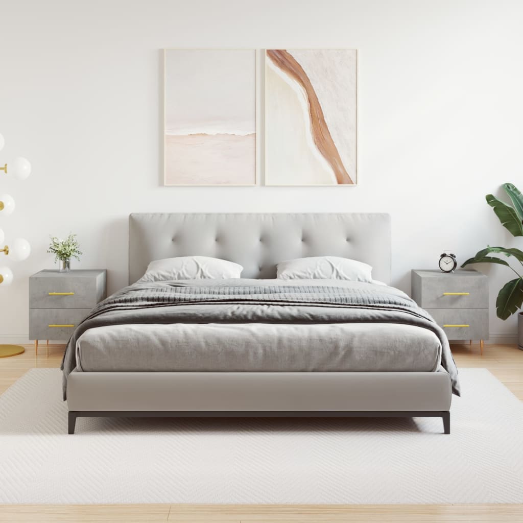 Нощни шкафчета 2 бр бетонно сиво 40x35x47,5 см инженерно дърво