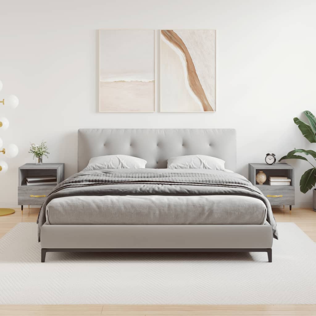 Нощни шкафчета 2 бр сив сонома 40x35x47,5 см инженерно дърво