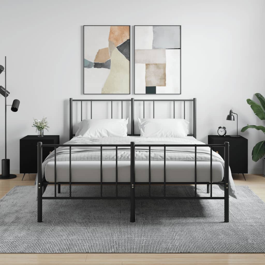 Нощни шкафчета 2 бр черни 40x40x50 см инженерно дърво