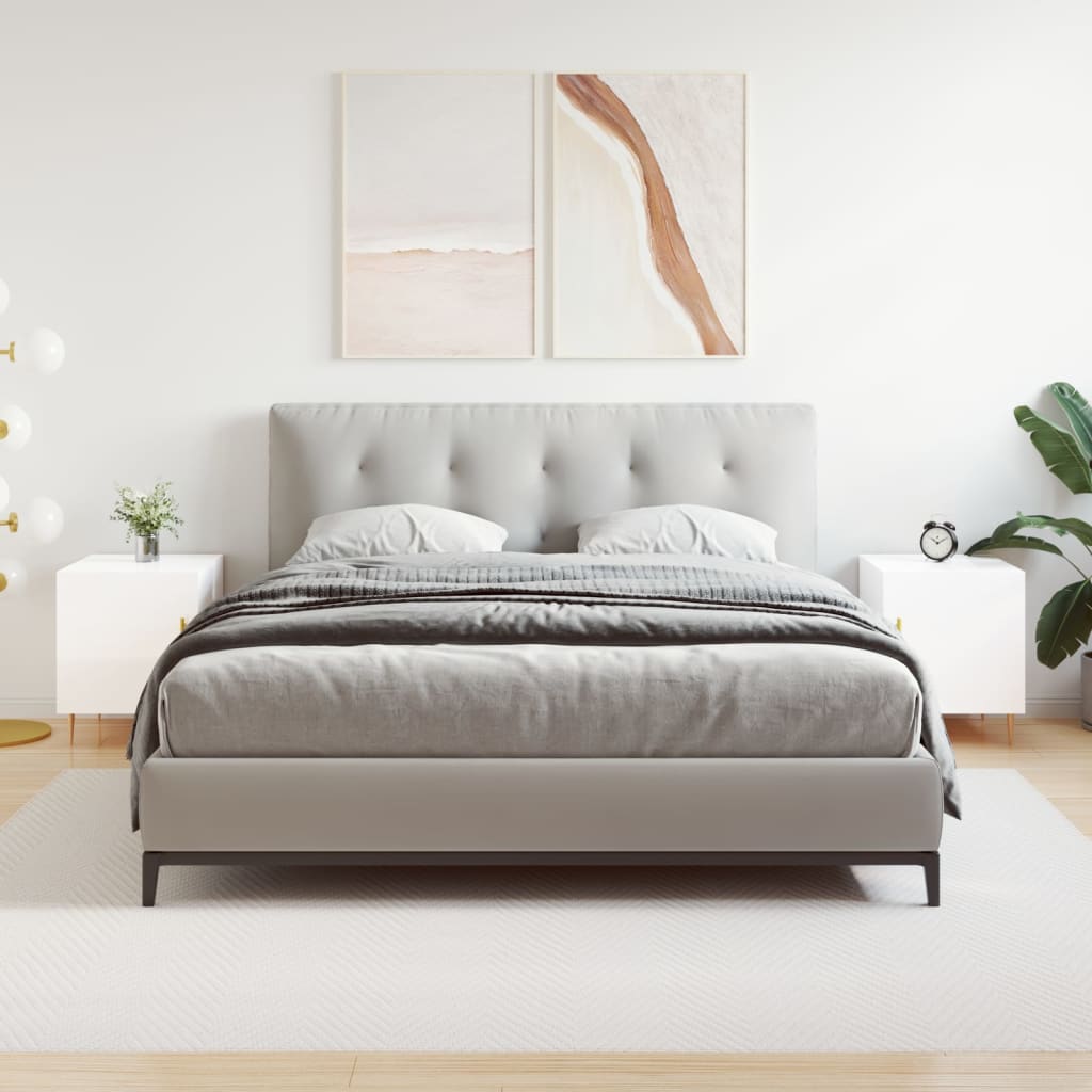 Нощни шкафчета 2 бр бял гланц 40x40x50 см инженерно дърво