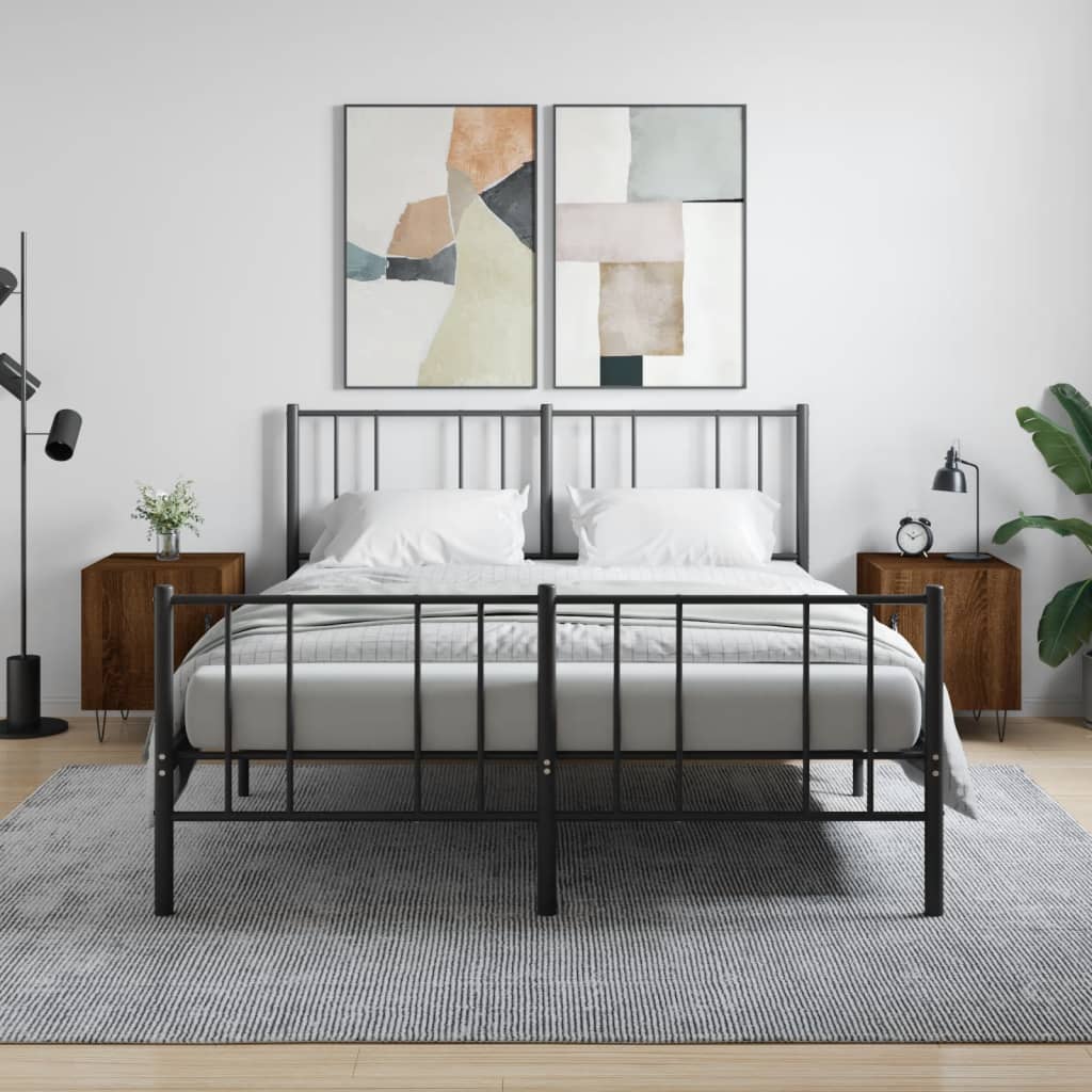 Нощни шкафчета, 2 бр, кафяв дъб, 40x40x50 см, инженерно дърво