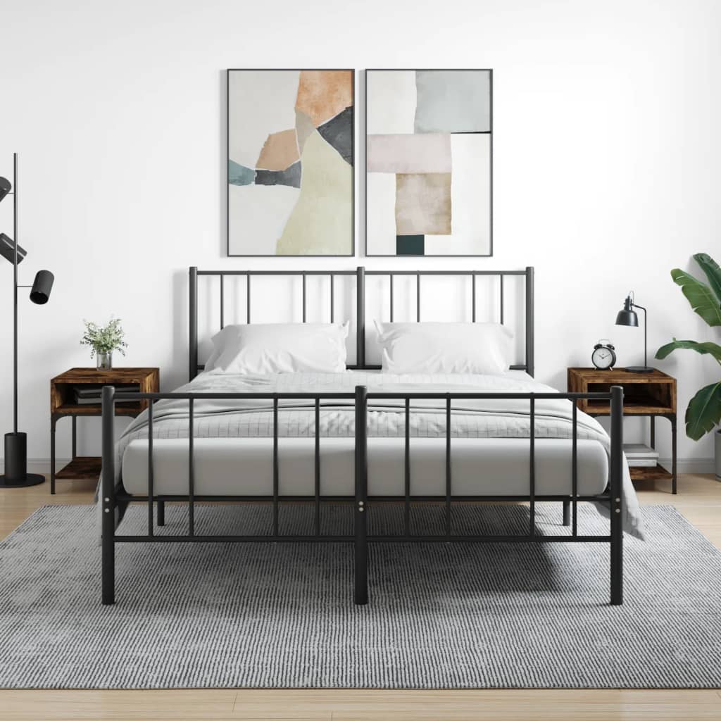 Нощни масички, 2 бр, опушен дъб, 40x41x50 см, инженерно дърво