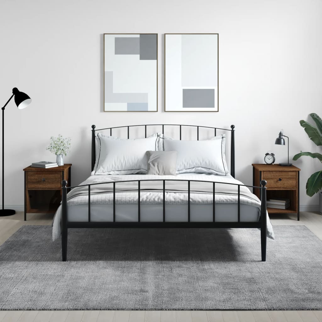 Нощни шкафчета 2 бр кафяв дъб 40x42x50 см инженерно дърво