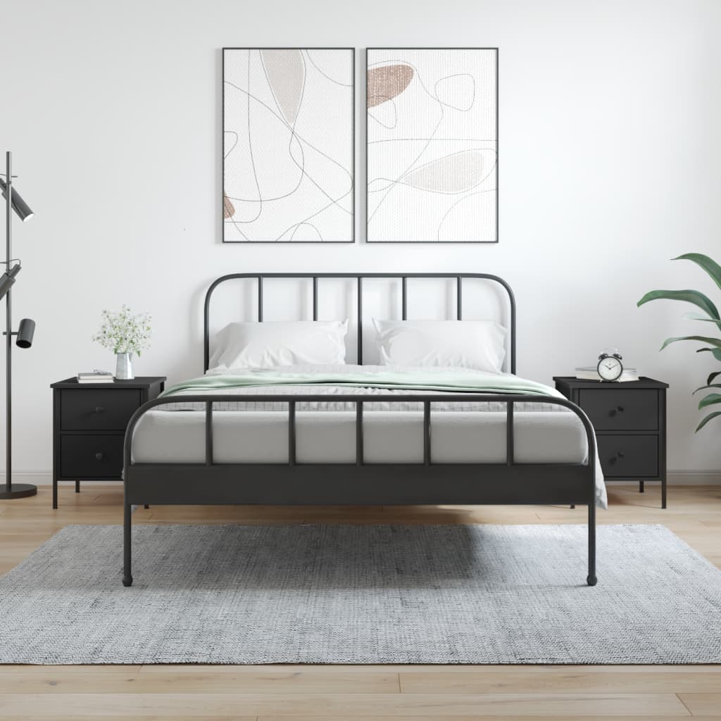 Нощни шкафчета 2 бр черни 40x42x50 см инженерно дърво