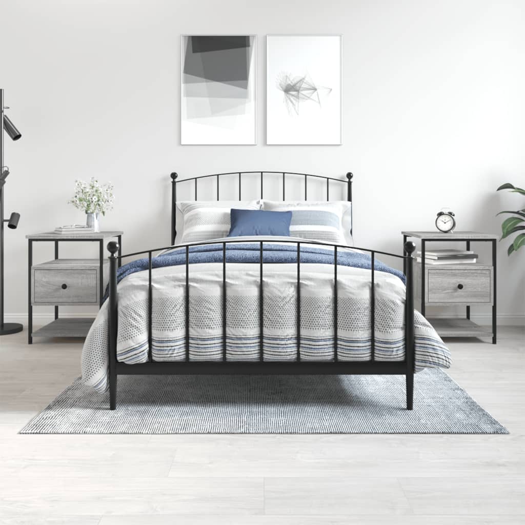 Нощни шкафчета 2 бр сива сонома 40x42x56 см инженерно дърво