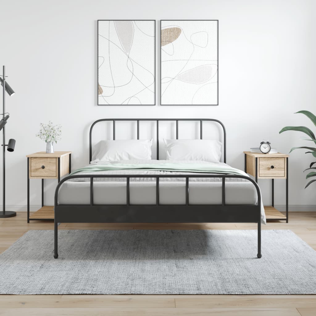 Нощни шкафчета 2 бр дъб сонома 30x60x60 см инженерно дърво