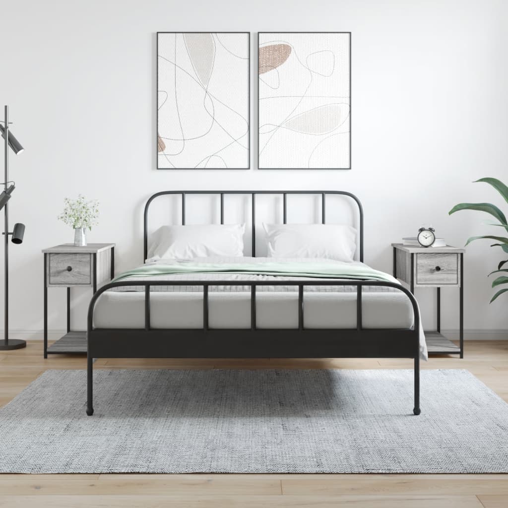 Нощни шкафчета 2 бр сив сонома 30x60x60 см инженерно дърво